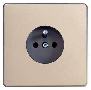Síťová zásuvka MAINS SOCKET - Bezšroubkový - 1-modulový - satén Česká, Šedá, 16A