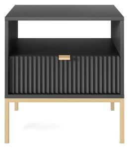 Piaski Noční stolek Nova 54 cm černý/zlatý