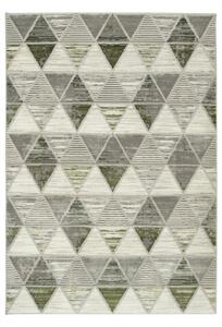 Makro Abra Moderní kusový koberec Texas 122 Trojúhelníky šedý / zelený Rozměr: 140x190 cm