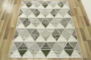 Makro Abra Moderní kusový koberec Texas 122 Trojúhelníky šedý / zelený Rozměr: 240x330 cm
