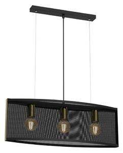 Lustr na lanku KAGA 3xE27/60W/230V černá/zlatá