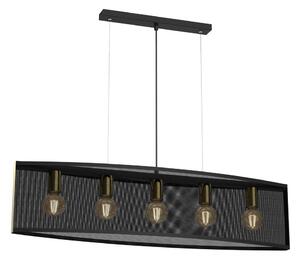 Lustr na lanku KAGA 5xE27/60W/230V černá/zlatá