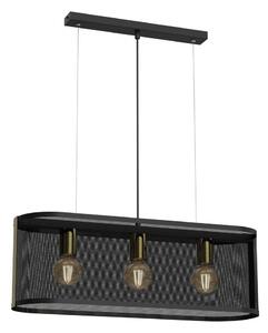 Lustr na lanku KAGA 3xE27/60W/230V černá/zlatá