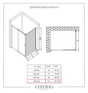 CERANO - Sprchový kout Varone L/P - černá matná, transparentní sklo - 100x100 cm - posuvný