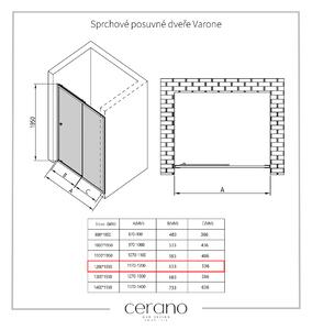 CERANO - Sprchový kout Varone L/P - chrom, transparentní sklo - 120x80 cm - posuvný