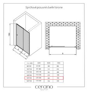 CERANO - Sprchové posuvné dveře Varone L/P - chrom, transparentní sklo - 130x195 cm