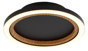 GLOBO 67356D DAKARI I stropní svítidlo D205mm LED 12W 1430/490lm 3000K černá, imitace dřeva