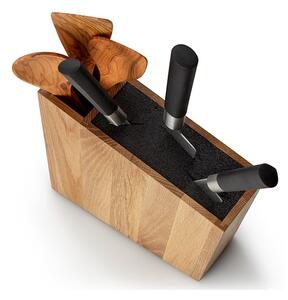 Continenta C4151 - Stojan na nože s flexi vložkou a přihrádkou 31x8x24,5 cm dub