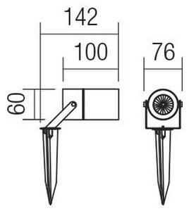 Redo 90183 - Venkovní lampa PIT 1xGU10/35W/230V IP65