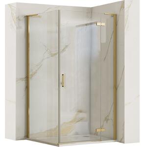 Rea Hugo, 1-křídlová sprchová kabina 100(dveře) x 90(stěna) x 200,5 cm, zlatá matná, KPL-K8416
