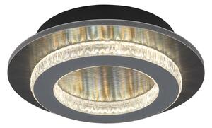 GLOBO 48042-12A JAYDEN stropní svítidlo D200mm LED 12W 1400/470lm 3000+4000+6500K černá, křišťálový efekt