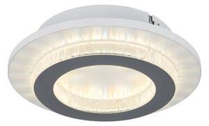 GLOBO 48042-12W JAYDEN stropní svítidlo D200mm LED 12W 1400/470lm 3000+4000+6500K bílá, křišťálový efekt