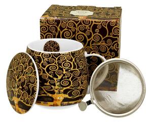 Duo Porcelánový hrnek Klimt Tree Of Life 430 ml se sítkem vícebarevný