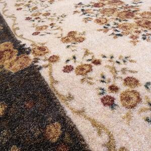 Makro Abra Klasický kusový koberec Casablanca 07 Květy hnědý béžový Rozměr: 120x170 cm