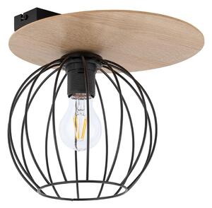 Přisazený lustr CYBER 1xE27/60W/230V dřevo/černá