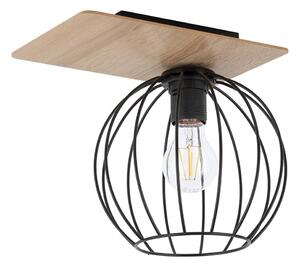 Přisazený lustr CYBER 1xE27/60W/230V dřevo/černá