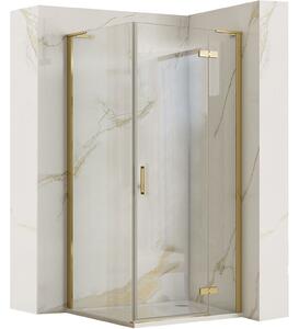 Rea Hugo, 1-křídlová sprchová kabina 80(dveře) x 80(stěna) x 200,5 cm, zlatá matná, KPL-K8411