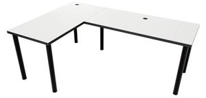 Rohový herní pc stůl Gamer N (bílá + černá) (L). 1054969