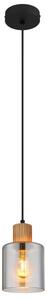 GLOBO 15768 ALEIDIS závěsné svítidlo D120mm 1xE27 černá, dřevo, kouřová