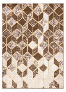 Makro Abra Moderní kusový koberec MEFE B400 Kostky 3D tmavě béžový Rozměr: 120x170 cm