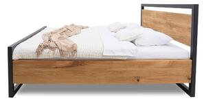 Masivní postel 180x200 Olívie v kombinaci dub a kov (výběr více velikostí)