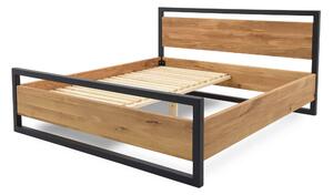 Masivní postel 180x200 Olívie v kombinaci dub a kov (výběr více velikostí)