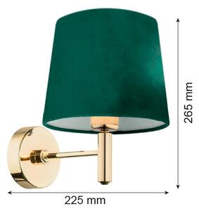 Argon 8105 - Nástěnná lampa PONTE 1xE27/15W/230V zelená/mosaz