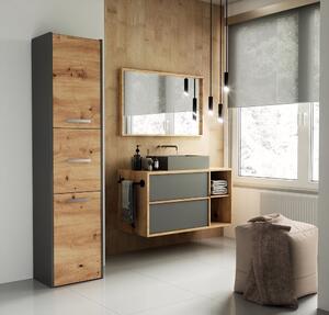 TP Living Koupelnová skříňka S43 170 cm antracit/dub artisan