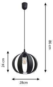 Lustr na lanku NEWTON 1xE27/15W/230V černá