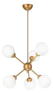 Lustr na tyči RUBBY BALL 6xG9/5W/230V zlatá