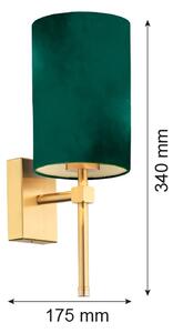 Argon 8109 - Nástěnná lampa ABRUZZO 1xE14/7W/230V mosaz/zelená