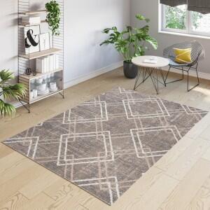 Makro Abra Moderní kusový koberec TROYA V454A šedý béžový Rozměr: 120x170 cm