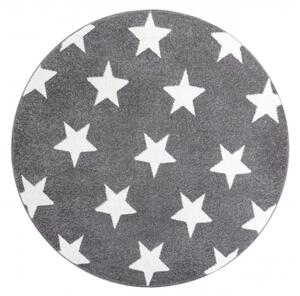 Balta Kulatý koberec SKETCH - FA68 Hvězdy šedý bílý Rozměr: průměr 120 cm