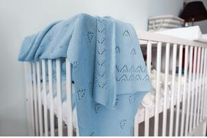 Dětský pokoj - Modrá pletená deka 90x90 cm