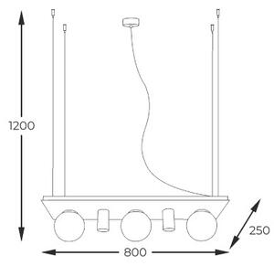 Závěsné svítidlo 3+2x E14, GU10 černé Zuma Line - PLANT 5555