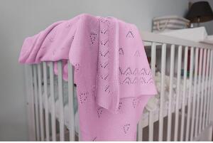 Dětský pokoj - Světle růžová pletená deka 90x90 cm
