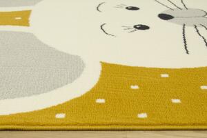 Dětský kusový koberec LUNA KIDS 534221/89955 Myška hořčicový Rozměr: 160x225 cm