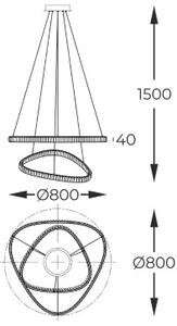 LED závěsné svítidlo 4400 lm 2700-6000K zlaté s dálkovým ovladačem Zuma Line ATHESA MD3169-2-3GT