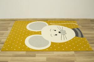 Dětský kusový koberec LUNA KIDS 534221/89955 Myška hořčicový Rozměr: 160x225 cm
