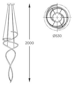 LED závěsné svítidlo 8200 lm 2700-6000K zlaté dálkový ovladač Zuma Line COCO MD3127-2M-3GT