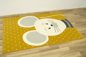 Dětský kusový koberec LUNA KIDS 534221/89955 Myška hořčicový Rozměr: 120x170 cm