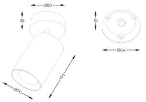 Stropní bodové svítidlo/spot 7 cm 1x GU10 biele Zuma Line TORE TLS006-WH