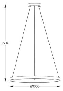 LED závěsné svítidlo 3500 lm 3000+4000+6000K černé Zuma Line HORIK PEN89424-60BK