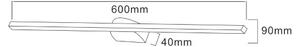 LED nástěnné svítidlo nad zrcadlo 60 cm 2400 lm 4000K IP44 černé Zuma Line ARVI W89551-60BK