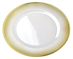 Mondex Dekorativní talíř BLANCHE CLEAR II. 30 cm zlatý