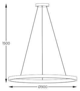 LED závěsné svítidlo 4400 lm 3000+4000+6000K černé Zuma Line HORIK PEN89424-90BK