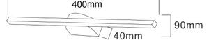 LED nástěnné svítidlo nad zrcadlo 40 cm 1400 lm 4000K IP44 černé Zuma Line ARVI W89551-40BK