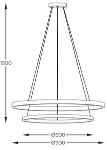 LED závěsné svítidlo 7900 lm 3000+4000+6000K černé Zuma Line HORIK PEN89424-60+90BK