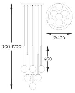 Závěsné svítidlo 7x G9 černé Zuma Line ARCTURUSP0574-07F-SDFZ