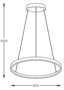 LED závěsné svítidlo 2100 lm 3000+4000+6000K zlaté Zuma Line BRENO 2023201-GD80